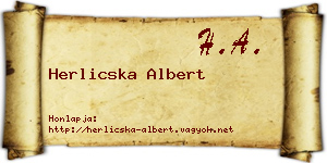 Herlicska Albert névjegykártya