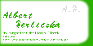 albert herlicska business card